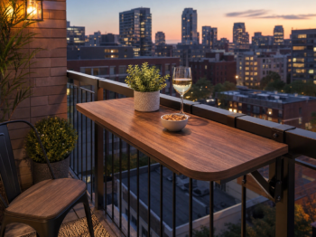 Compact Drop‑Leaf Bar Table for Small Balconies